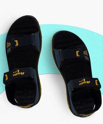 Bata Men Sports Sandals(Navy, Grey, Yellow , 7)