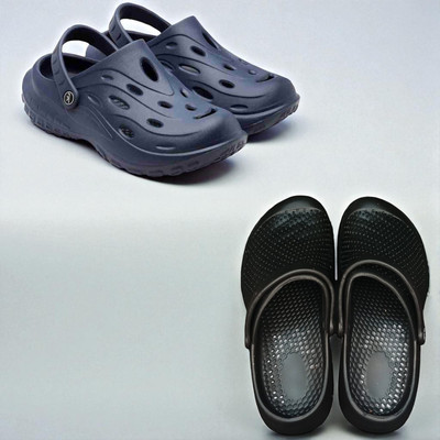 Monrav Men Clogs(Navy, Black , 6)