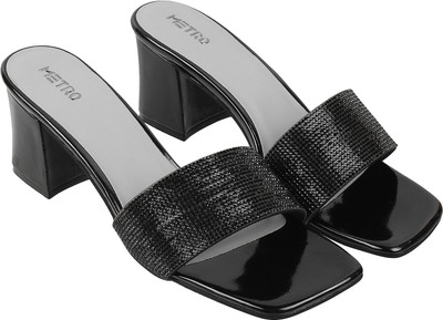 METRO Women Heels(Black , 3)