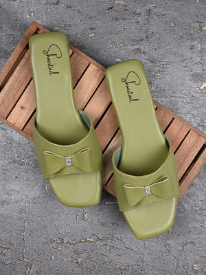 Shoestail Women Flats(Green , 8)