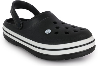 action Men Clogs(Black, Grey , 9)
