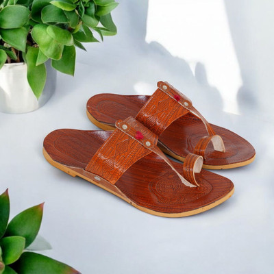 DFR Ethnic Sandals Men Rajasthani Slippers Men Casual(Brown , 6)