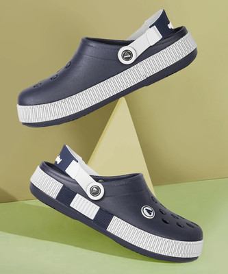 Aqualite Comfort, Anti-Skid Men Clogs(Navy, Grey , 8)