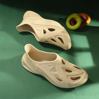 Footup NewlyLaunch | Classic | Lightweight | SlipOn|Soft Foot Massager|All SeasonsWear Men Clogs(Beige , 10)