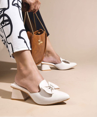 Froh Feet Women Heels(Off White , 6)