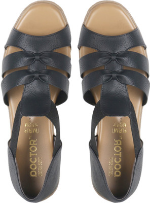 DOCTOR EXTRA SOFT Memory Foam Sandals Ortho Care Orthopaedic Doctor Soft Footwear Chappal Women Flats(Black , 6)