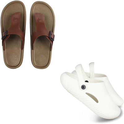 Vomoya Men Sandals(Tan, White , 6)