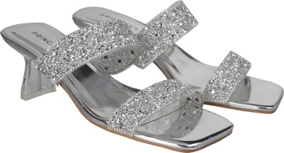 METRO Women Heels(Silver , 4)