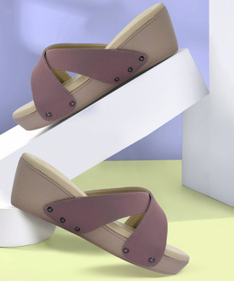 patriarchy Women Wedges(Pink , 6)