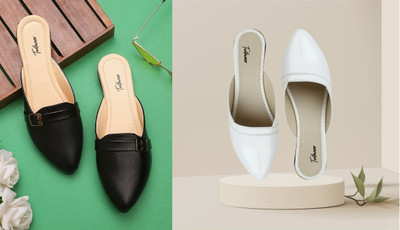Todhwear Women Heels(White, Black , 5)