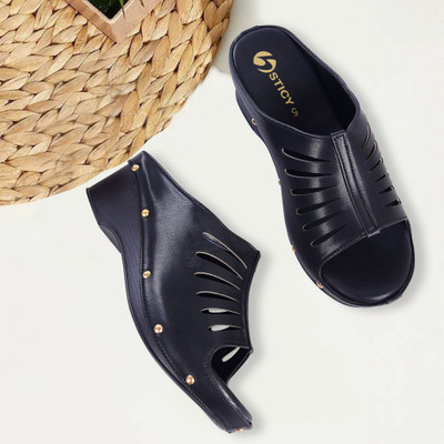 STICY Women Heels(Black , 8)