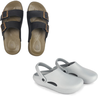 Vomoya Men Sandals(Black, Grey , 10)