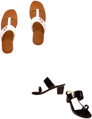 Goraiya Women Flats(White, Black , 7)