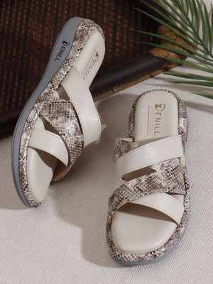 Denill Women Wedges(Beige , 4)