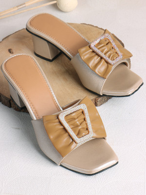 TRIKSY Women Heels(Gold , 3)