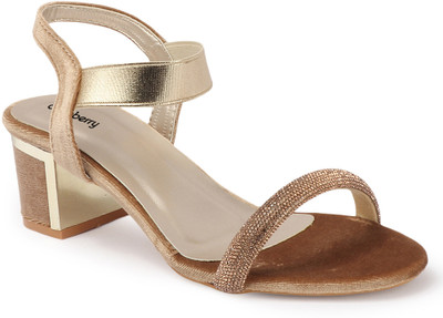 Dressberry Women Heels(Gold , 6)