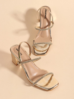 Dressberry Women Heels(Gold , 3)