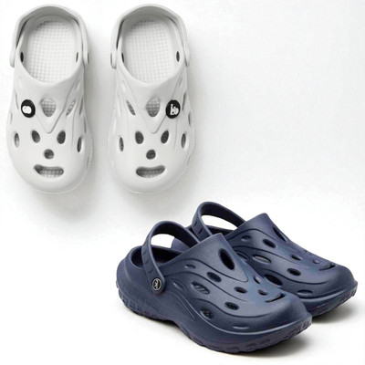 Monrav Men Clogs(Off White, Navy , 11)