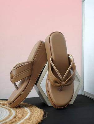 Rimezs Women Wedges(Beige , 7)