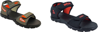 Classica Men Sandals(Black, Red, Orange, Green , 8)