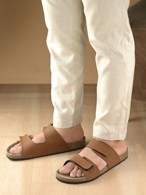 BIG FOX Retro Styles Corks Men Sandals(Tan , 10)