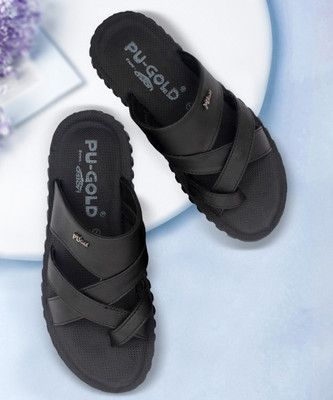 asian Men Sandals(Black, Black , 8)