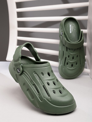 action COOL 1001 Stylish Comfortable Lightweight Casual Slip On Clogs Men Sandals(Green , 9)