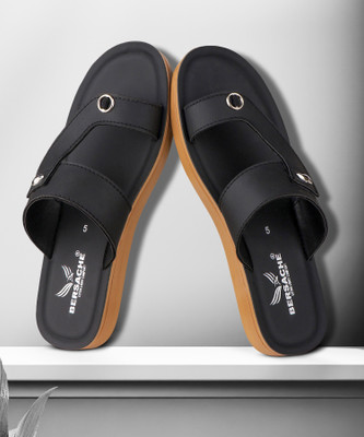 BERSACHE Women Flip Flops(Black , 5)