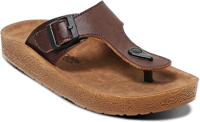 A-CLASS Men Slippers | Ortho Touch | Flip-Flop | Lightweight | Flexi Comfort|Diabetic Slippers(Brown , 10)