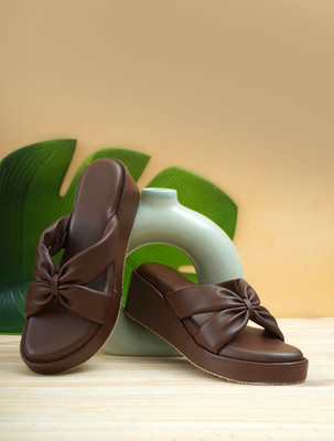 Rimezs Women Wedges(Brown , 8)