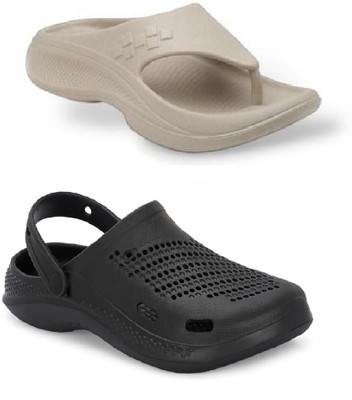 DEFLOW Men Sandals(Black, Beige , 7)