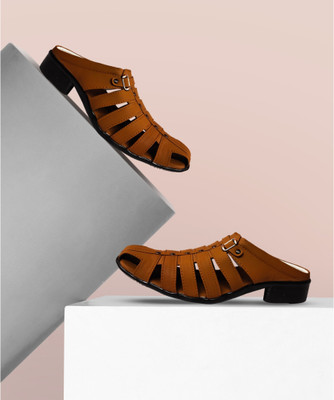 RAGE GAZE Men Sandals(Beige , 7)