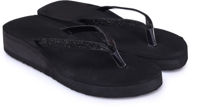 JMPW SPORT Women Slippers(Black , 4)