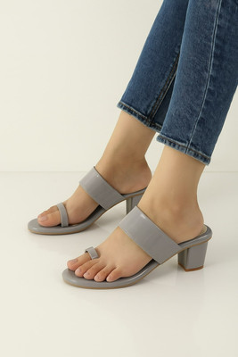 Purple Flamingo Women Heels(Grey , 9)