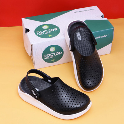 DOCTOR EXTRA SOFT Men Sandals(Black, Grey , 8)