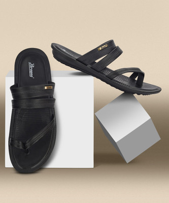 Paragon PUK2224G Men's Slip-on Black Sandals for Men | Comfortable Sole(Black ,8 Men Sandals(Black , 9)