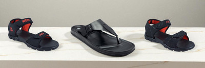 Classica Men Sandals(Black, Red, Black, Black, Red , 10)