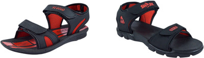 Classica Men Sandals(Black, Red, Black, Red , 6)