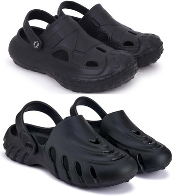Pampy Angel Men Combo Pack of 2, Ultra cushion, Flipflops, Slipper, Slides, Sandal, Clogs Men Casual(Black, Black , 6)