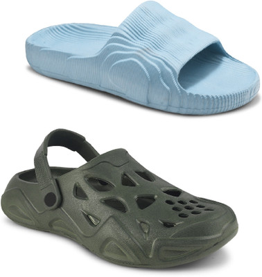 Cogs Men Sandals(Blue, Olive , 10)