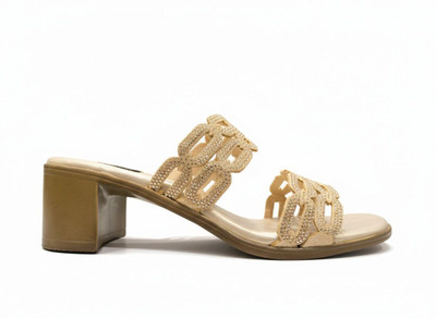 PAIR HEELS Women Heels(Gold , 6)
