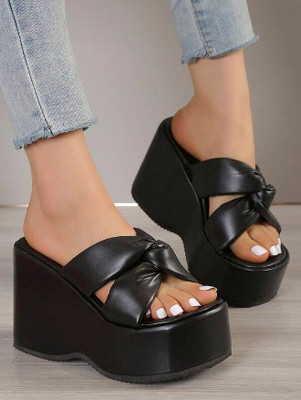 Kiwaoo Women Wedges(Black , 2)
