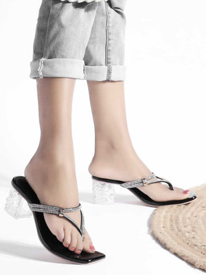 AK DEAL Women Heels(Black , 6)