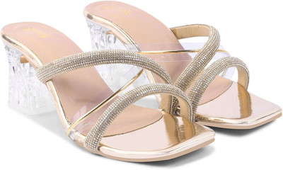BLINDER Women Heels(Gold , 4)