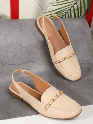 RINDAS Women Flats(Off White , 5)