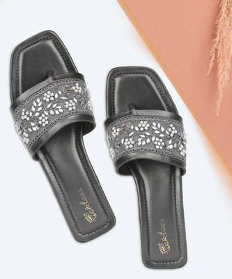 Picktoes PT-416 Lightweight Comfort Summer Trendy Premium Stylish Party disigin Women Flats(Grey , 4)