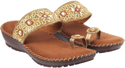 METRO Women Heels(Gold , 4)