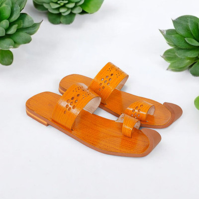DFR Ethnic Sandal Men Rajasthani Slippers Men Casual(Tan , 10)