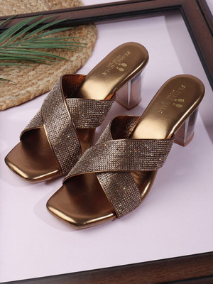 PLANET WALK Lightweight comfort extra-soft with trendy, premium stylish design Women Heels(Copper , 7)