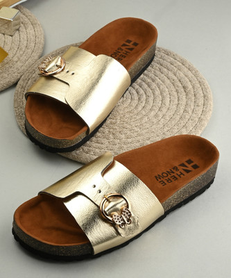 HERE&NOW Women Flats(Gold , 7)